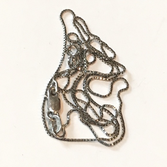 Solid 14K White Gold Box Link 18” Neck Chain Necklace Lobster Claw Clasp - Picture 4 of 12